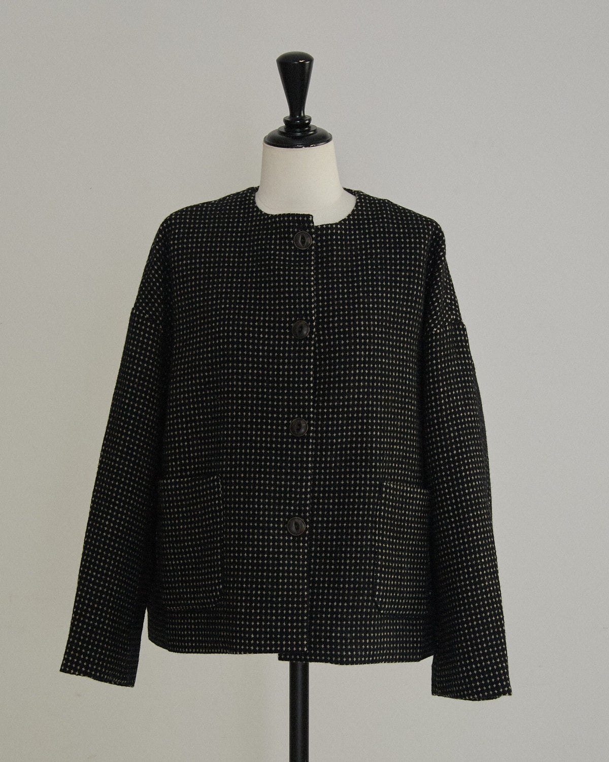 RECYCLE WOOL TWEED PIN DOT JACKET 2604YJ-0914 / LILOU&LILY ﾘﾙｱﾝﾄﾞﾘﾘｰ