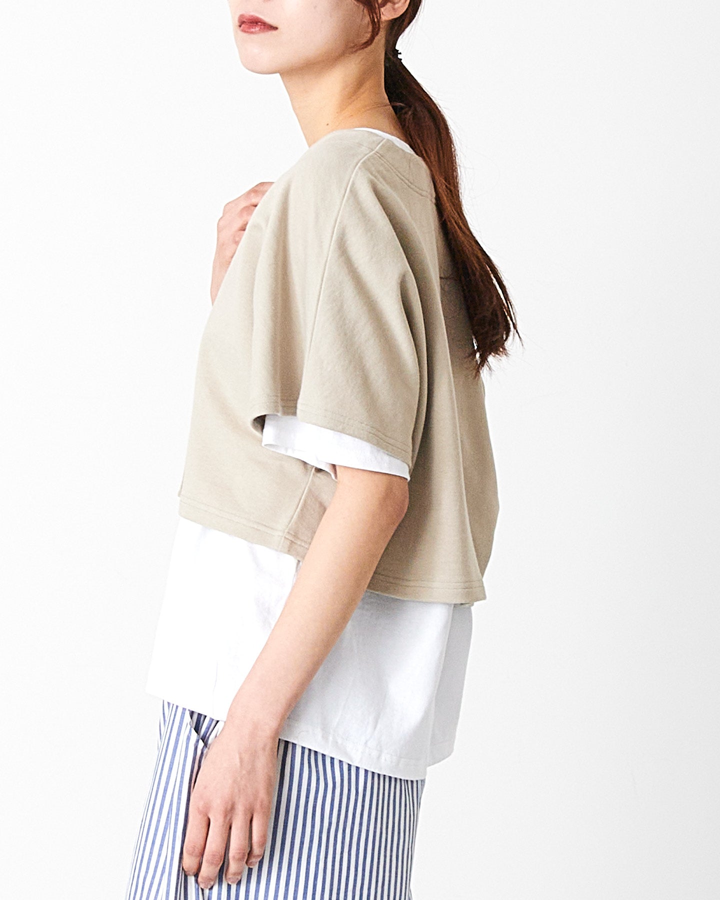 LILOU+LILY 40/20 MINI SWEAT FRENCH SLEEVE CARDIGAN 2501TS-0521
