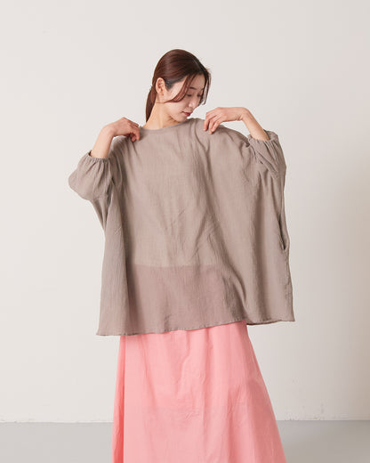 LILOU+LILY 30COTTON WAVY VOILE NO COLLER 2WAY TUNIC 2501FP-0404