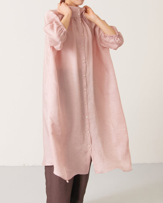 LILOU+LILY ACETATE FRENCH TWILL VINTAGE FINISH MOCK ONE-PIECE DRESS 2501FP-0506
