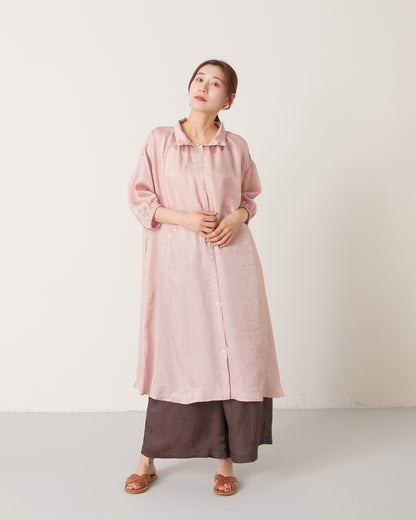 LILOU+LILY ACETATE FRENCH TWILL VINTAGE FINISH MOCK ONE-PIECE DRESS 2501FP-0506
