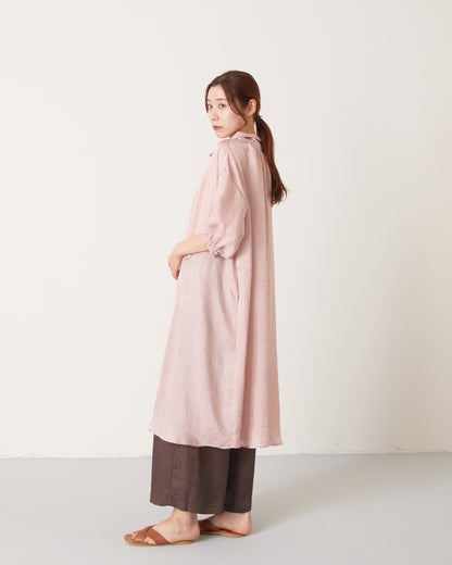 LILOU+LILY ACETATE FRENCH TWILL VINTAGE FINISH MOCK ONE-PIECE DRESS 2501FP-0506