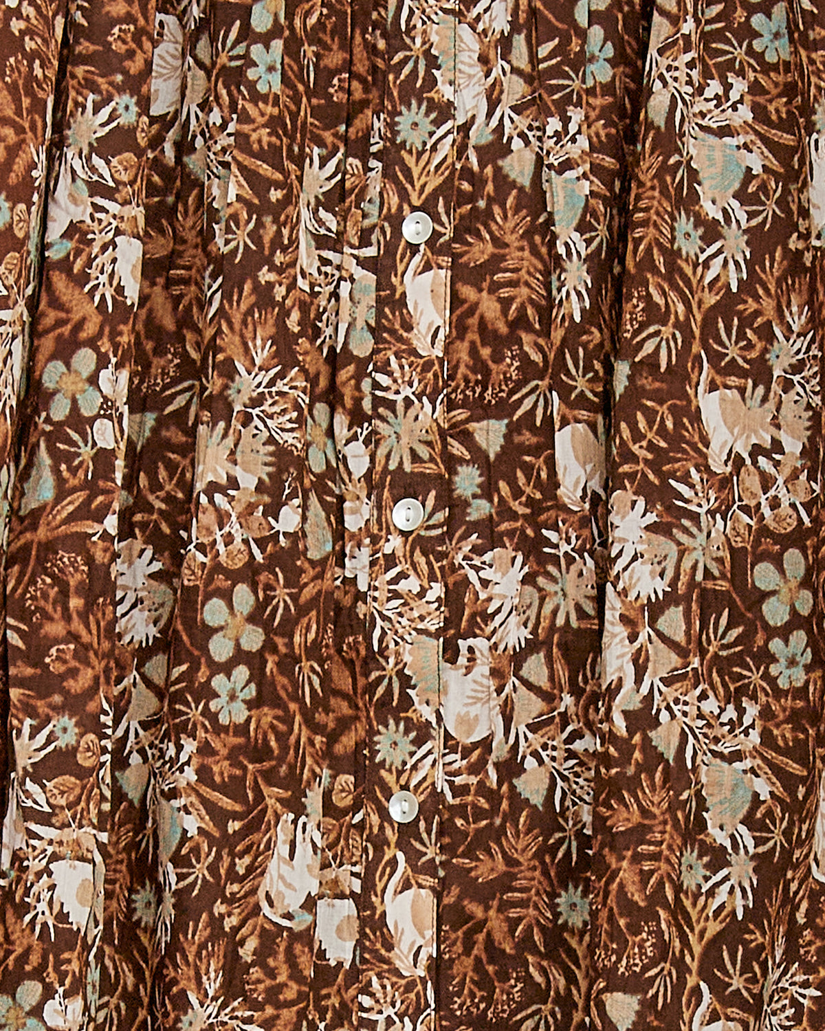 CAT FLOWER / HAND PRINTING SMOCKING BLOUSES 2604GH-0903 / LILOU&LILY ﾘﾙｱﾝﾄﾞﾘﾘｰ