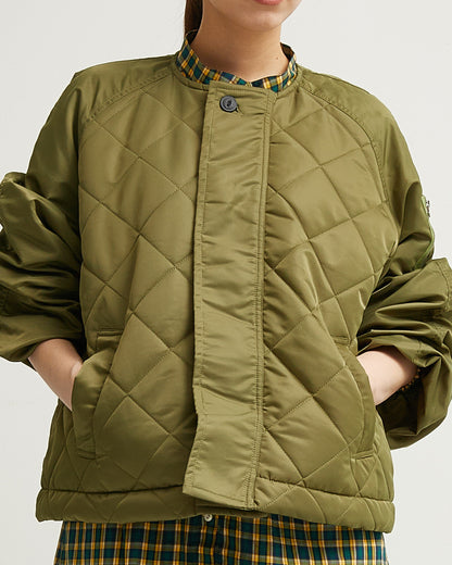 LILOU+LILY DIAMOND QUILT JACKET 2405YJ-1029
