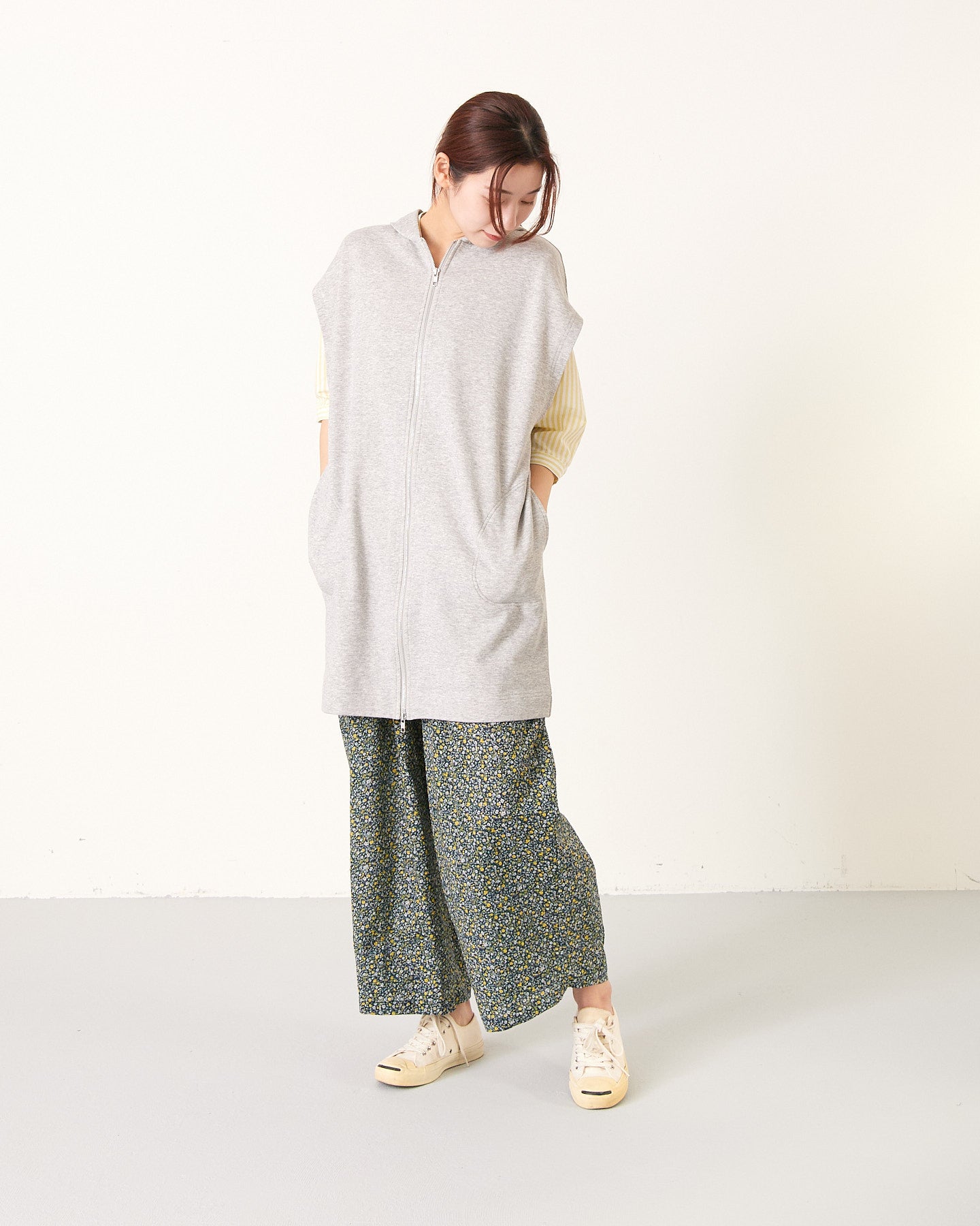 LILOU+LILY 80 LAWN FLOWER PRINT WIDE PANTS 2501FP-0412