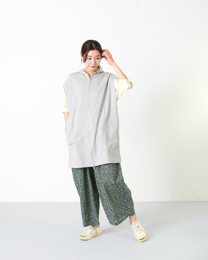 LILOU+LILY 40/20 MINI SWEAT HOODED LONG VEST 2501TS-0522