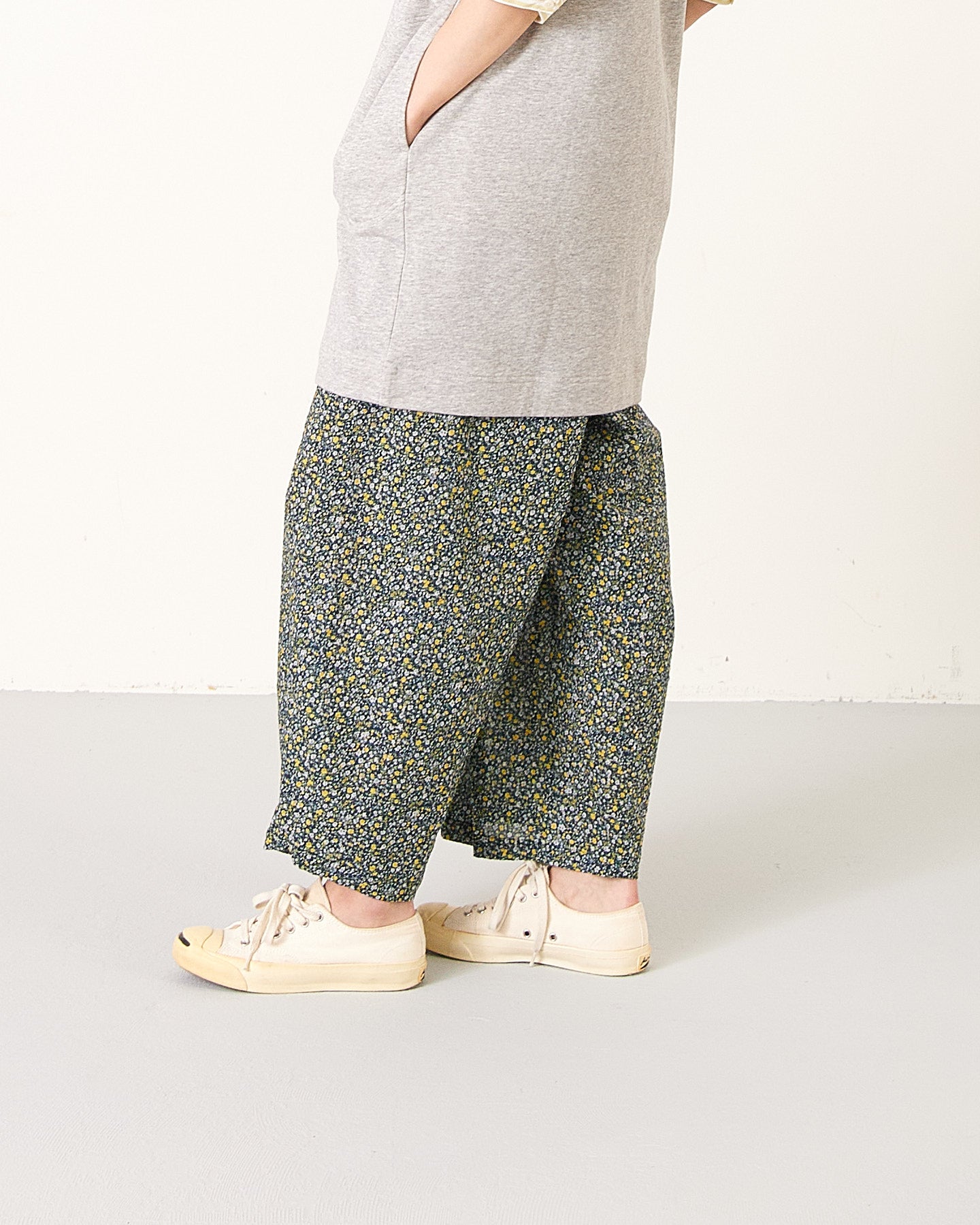 LILOU+LILY 80 LAWN FLOWER PRINT WIDE PANTS 2501FP-0412