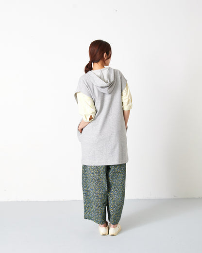 LILOU+LILY 40/20 MINI SWEAT HOODED LONG VEST 2501TS-0522