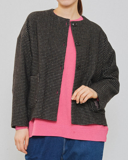 RECYCLE WOOL TWEED PIN DOT JACKET 2604YJ-0914 / LILOU&LILY ﾘﾙｱﾝﾄﾞﾘﾘｰ
