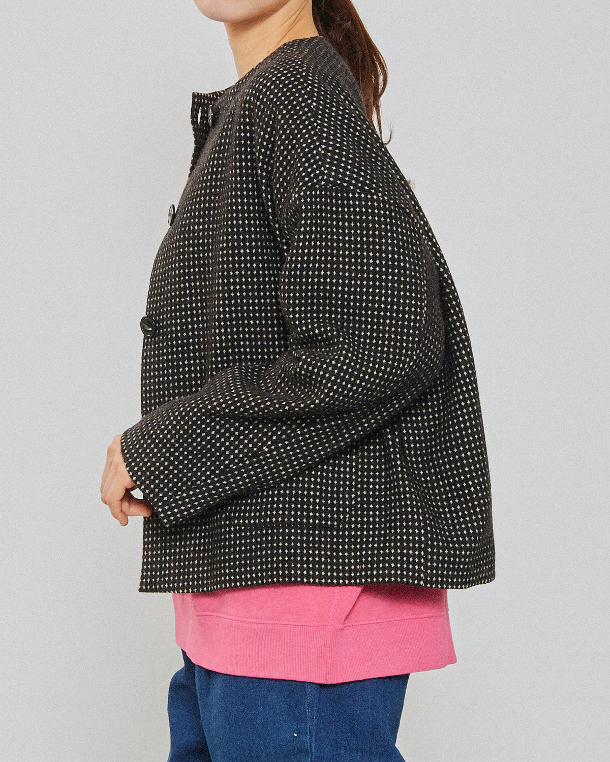 RECYCLE WOOL TWEED PIN DOT JACKET 2604YJ-0914 / LILOU&LILY ﾘﾙｱﾝﾄﾞﾘﾘｰ