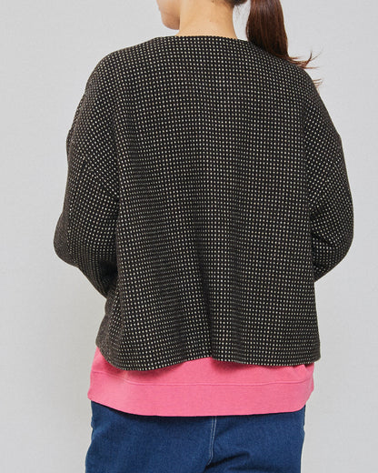 RECYCLE WOOL TWEED PIN DOT JACKET 2604YJ-0914 / LILOU&LILY ﾘﾙｱﾝﾄﾞﾘﾘｰ