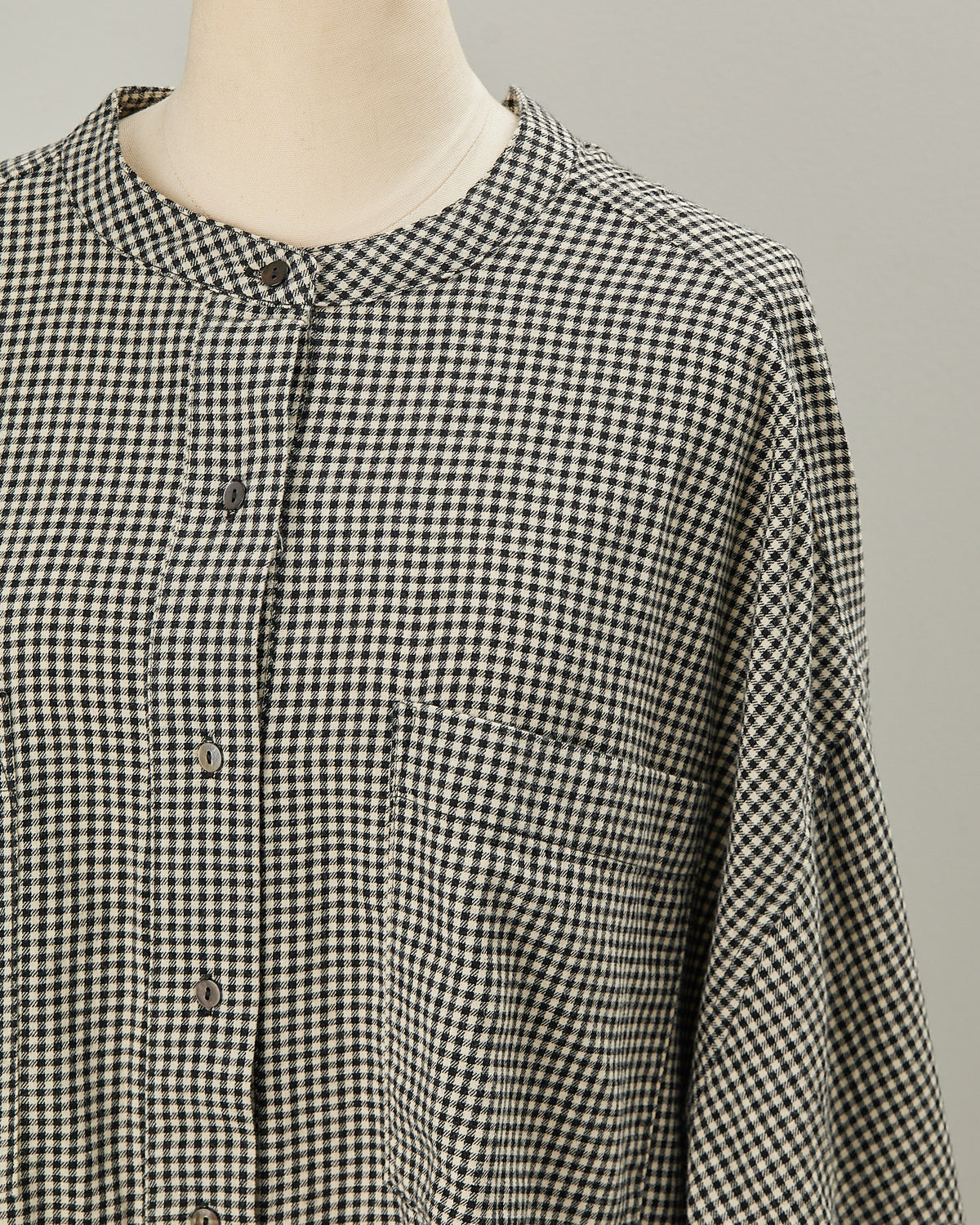 CHECK&STRIPE BACK RIBBON SHIRTS 2601007 / HIBINE