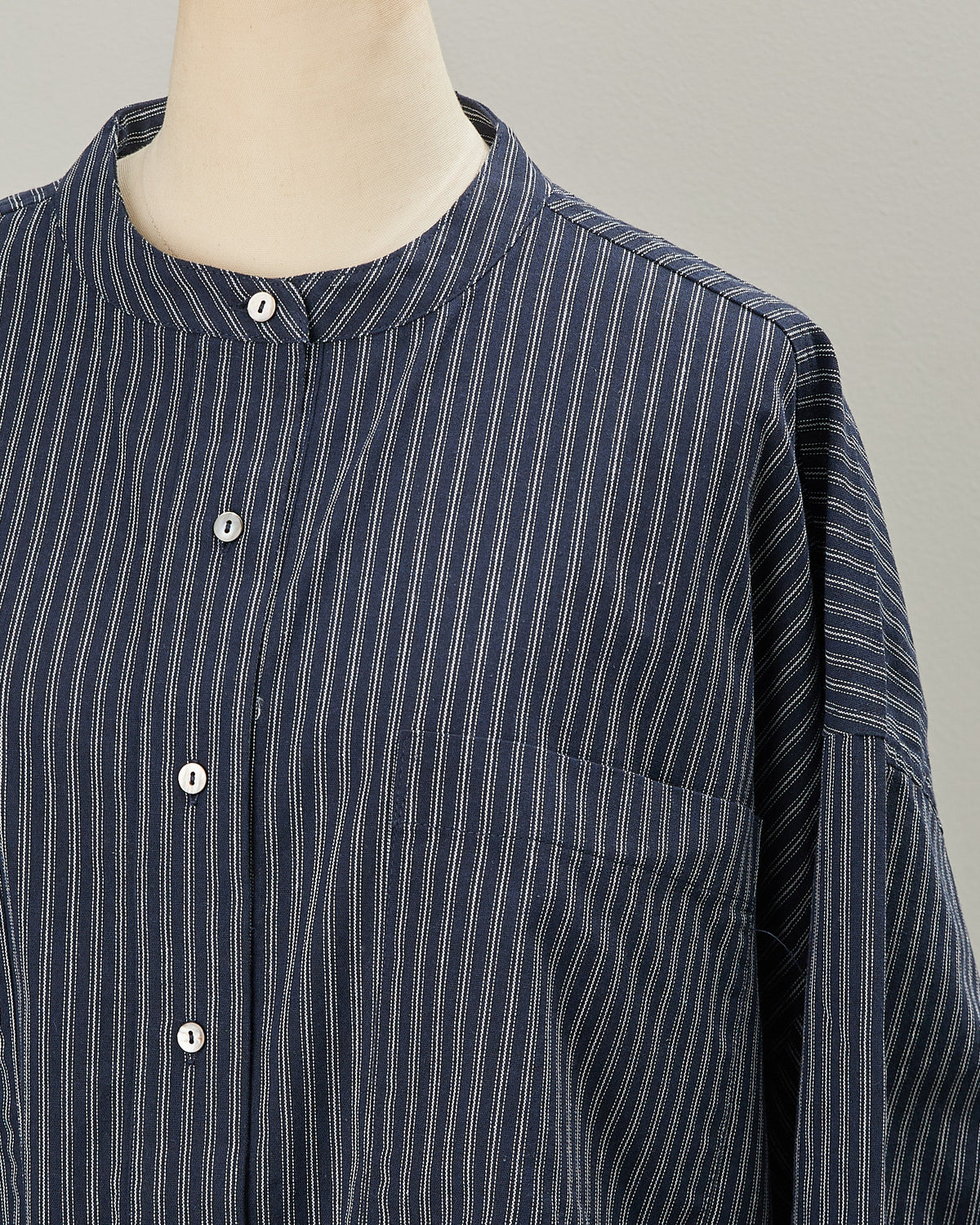 CHECK&STRIPE BACK RIBBON SHIRTS 2601007 / HIBINE