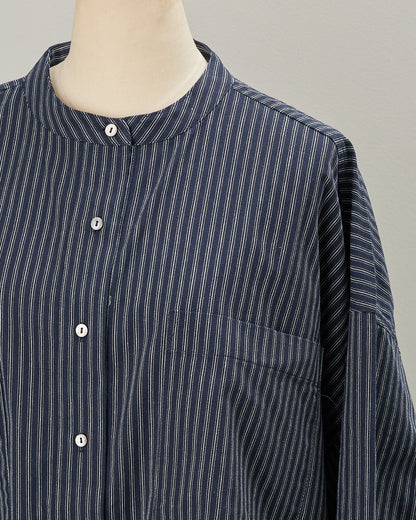 CHECK&STRIPE BACK RIBBON SHIRTS 2601007 / HIBINE