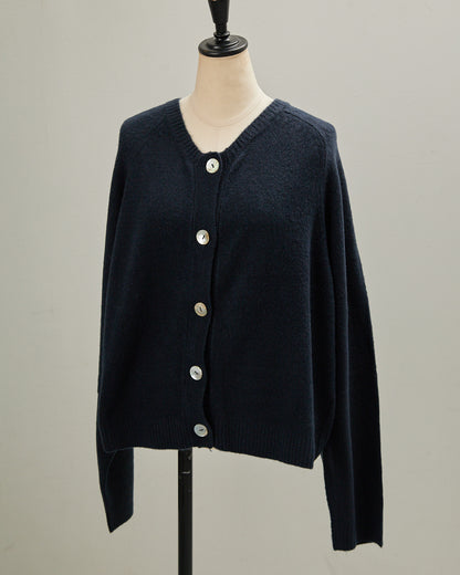 7GAUZE RIB KNIT CARDIGAN 2601019 / HIBINE