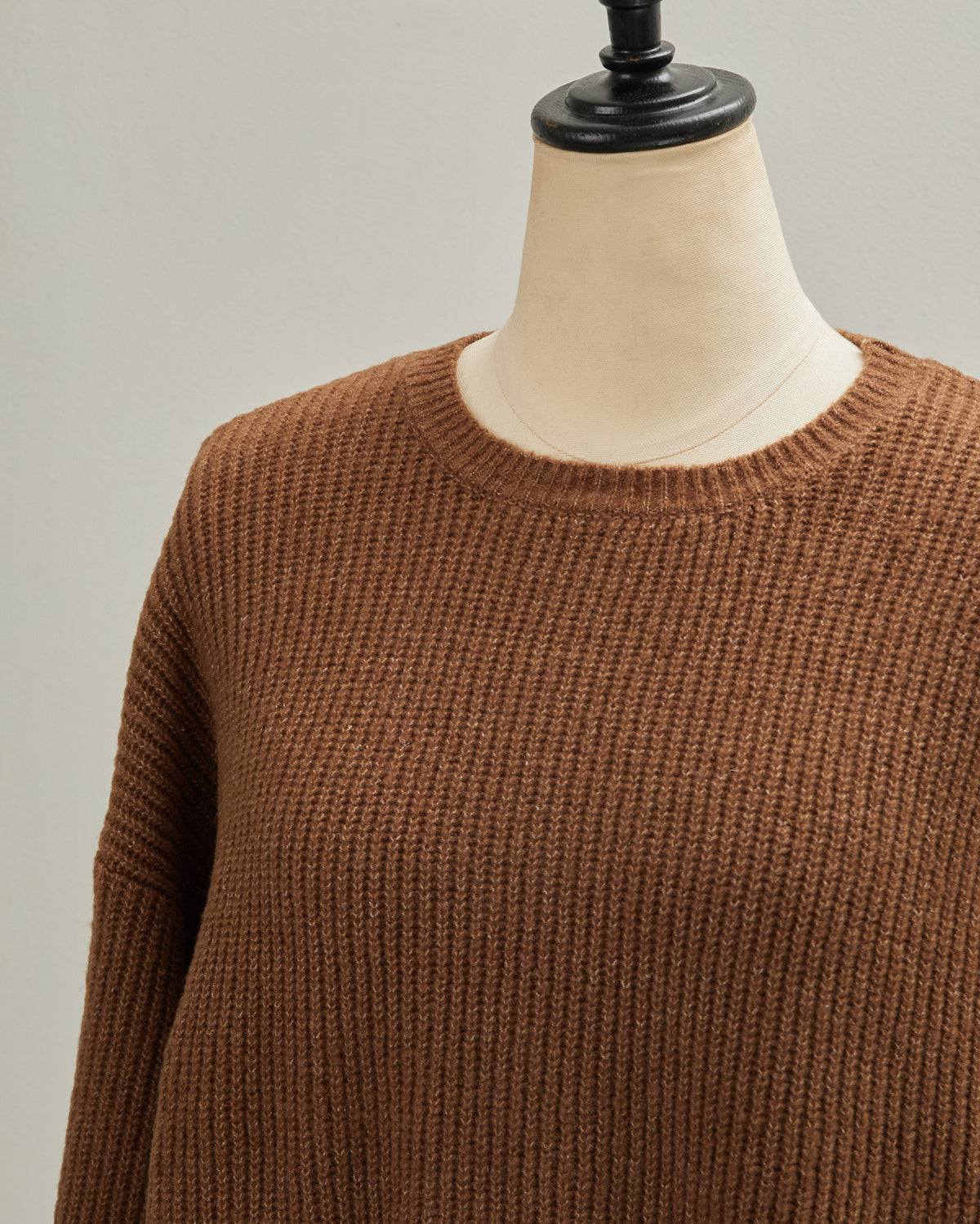 7GAUZE RIB KNIT FRINGE CREW 2601016 / HIBINE