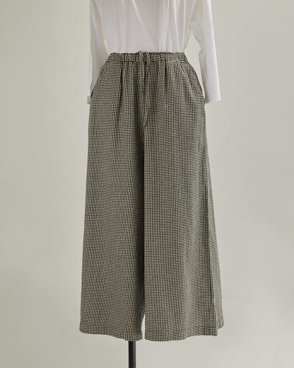 CHECK&STRIPE WIDE PANTS 2601009 / HIBINE