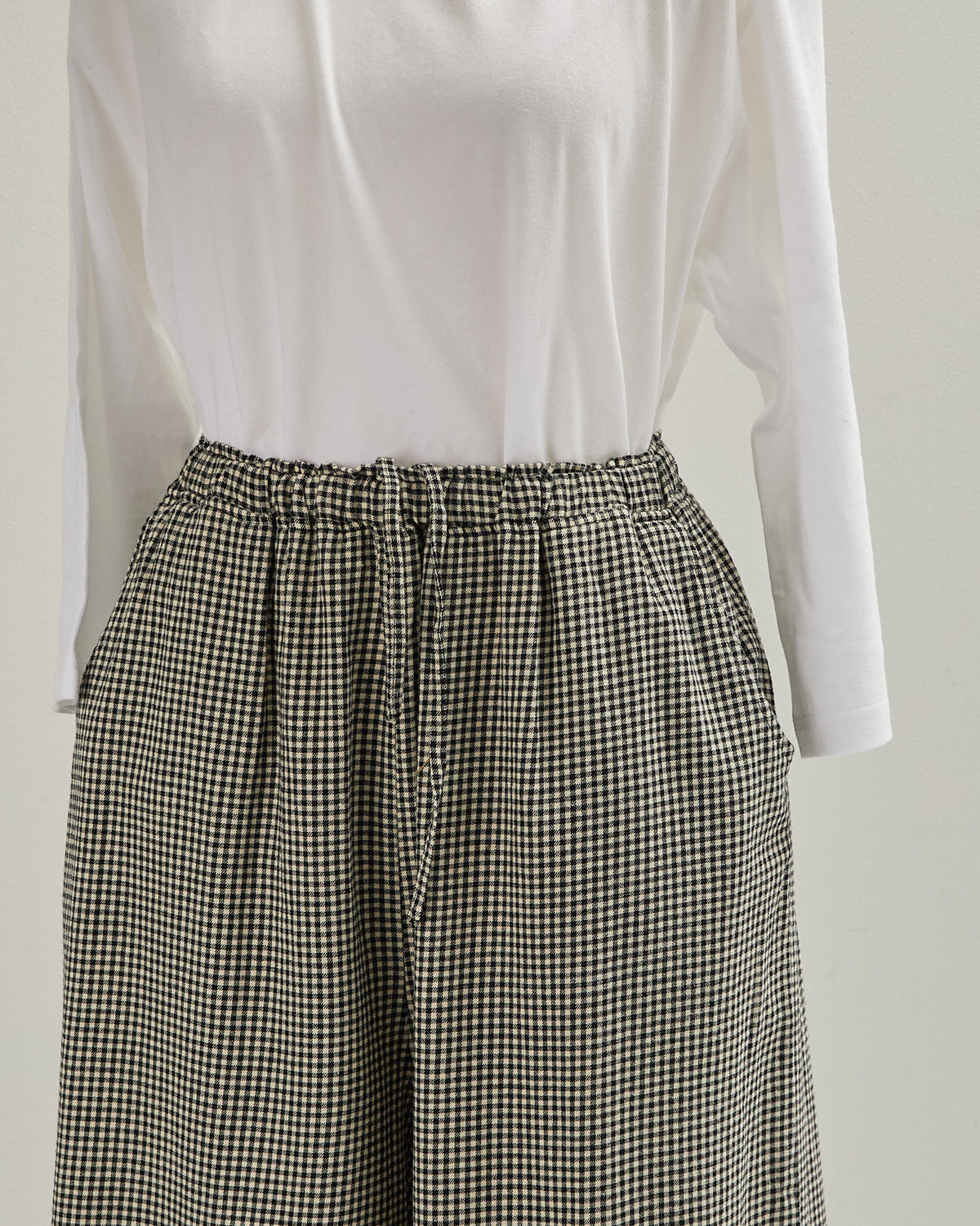 CHECK&STRIPE WIDE PANTS 2601009 / HIBINE