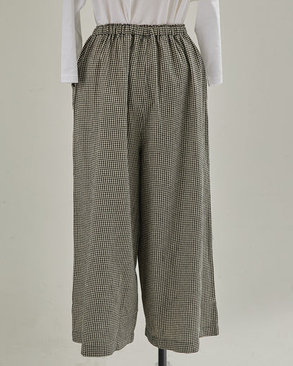 CHECK&STRIPE WIDE PANTS 2601009 / HIBINE