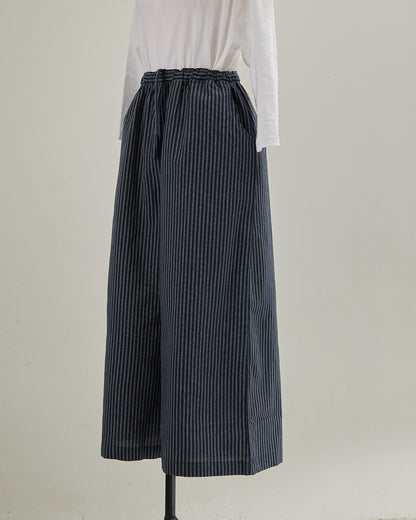CHECK&STRIPE WIDE PANTS 2601009 / HIBINE