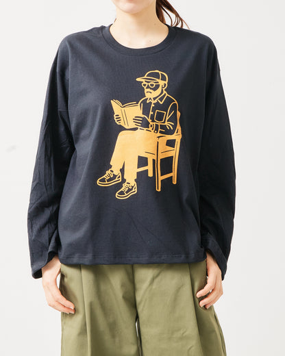 6.0オンス 長袖Ｔシャツ-BOOK LOVER- AH510-0101 /ALLHOURS ｵｰﾙｱﾜｰｽﾞ
